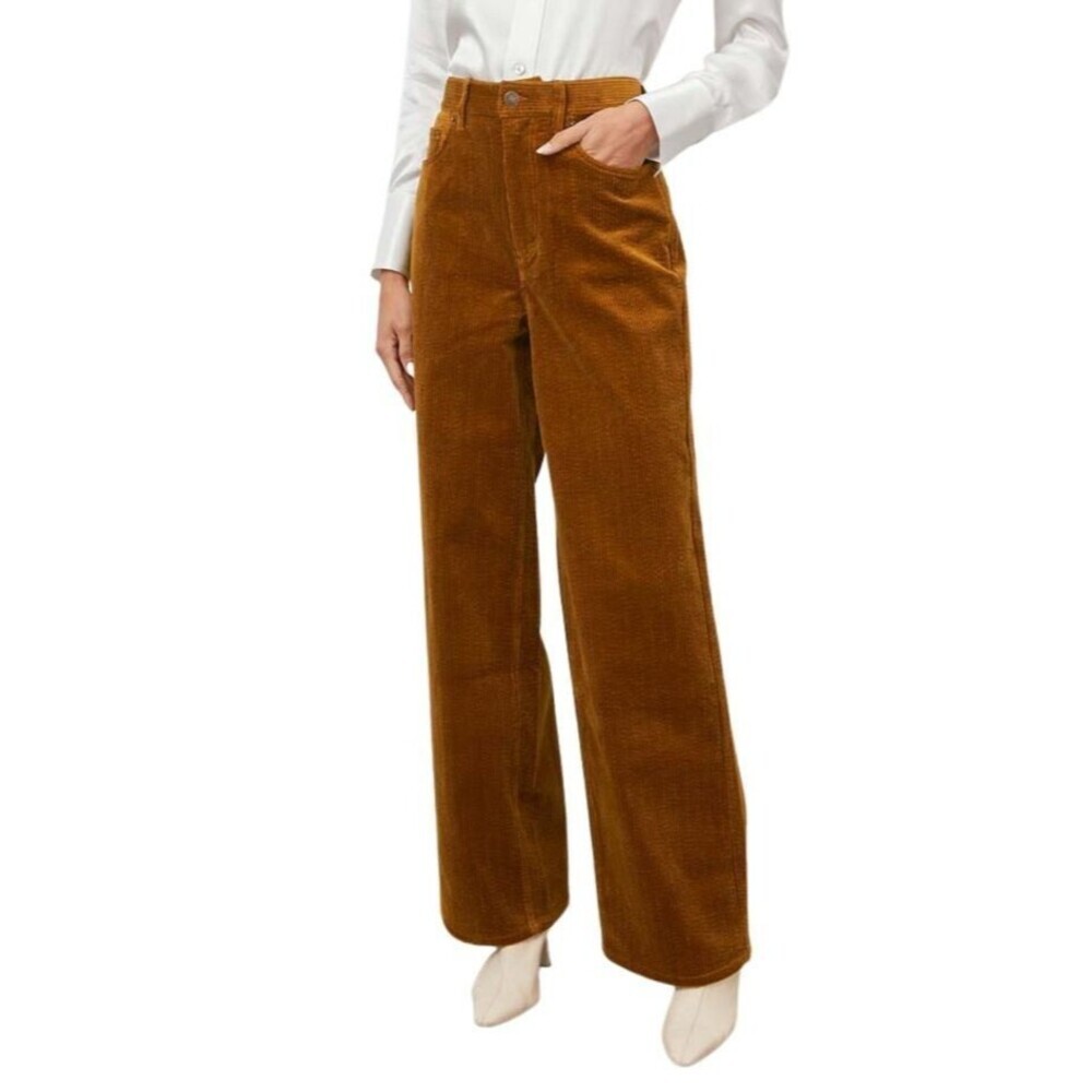 Rails Getty Pant Ground Cinnamon Brown Wide Leg High-Waist Corduroy Size 27 $228